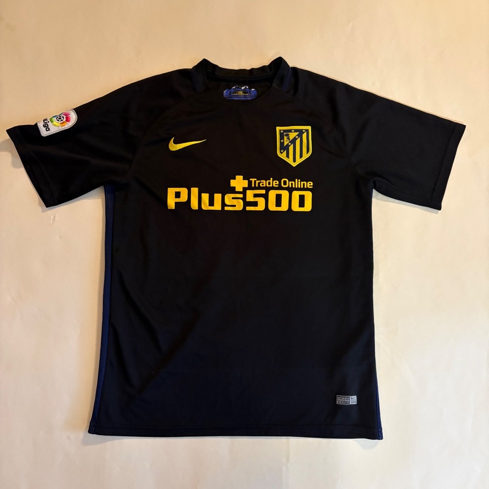 Nike Atletico Madrid 2016-17 Away Jersey Miranda 13 Black Yellow Mens Medium